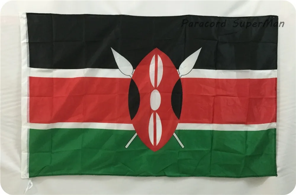 Bendera ya Kenya Flag of Kenyan Banner 3ft x 5ft Hanging Flag Polyester