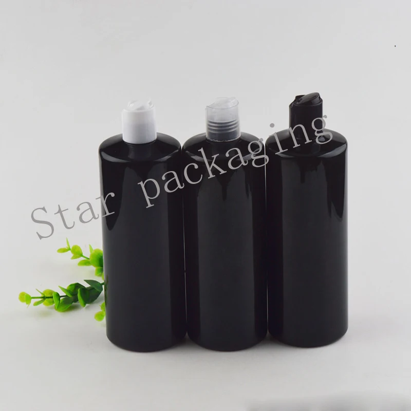 Buy 12pcs 500ml Black Pet Bottle Press Lid,Cosmetic