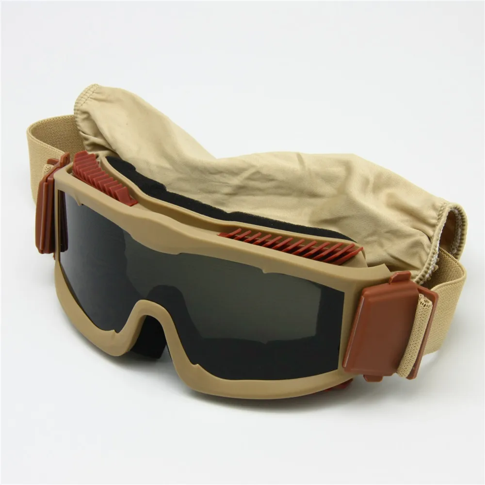 Men's Ballistic Military 3 Lens Alpha Goggles, US Tactical Army Sunglasses Anti-fog Helmet Goggles Armed Glasses