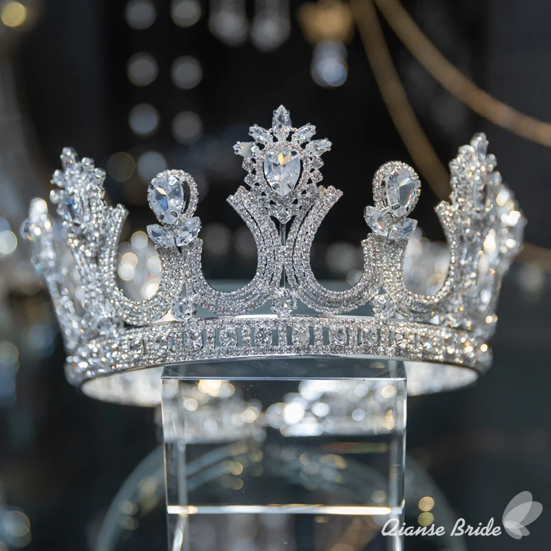 

Fashion Accessories Vintage Crown Female jewelry tiara silver color cubic Ziroconia hairband wedding accessories yayu