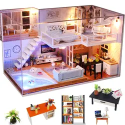 Cutebee Кукольный дом миниатюрная мебель Dollhouse DIY Миниатюрные домики комнаты Box Theatre игрушки для детей DIY кукольный домик Njxw-B