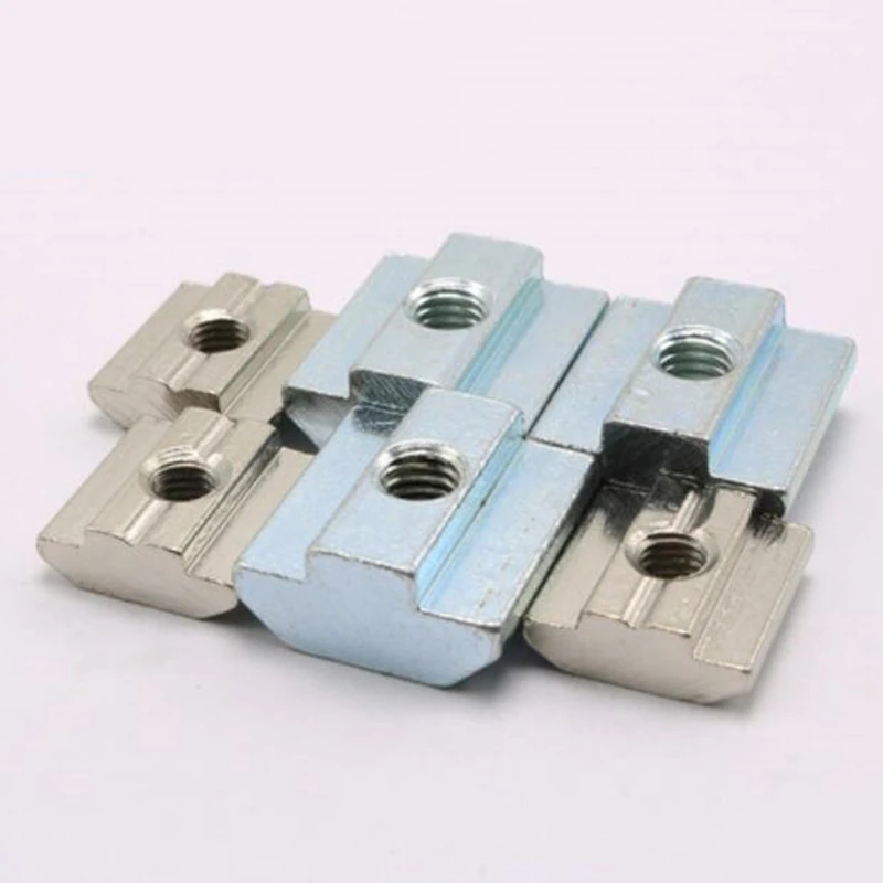 

100pcs 50pcs 20pcs M3 M4 M5 M6 T Block Square nuts T-Track Sliding Hammer Nut for Fastener Aluminum Profile 2020 3030 4040 4545