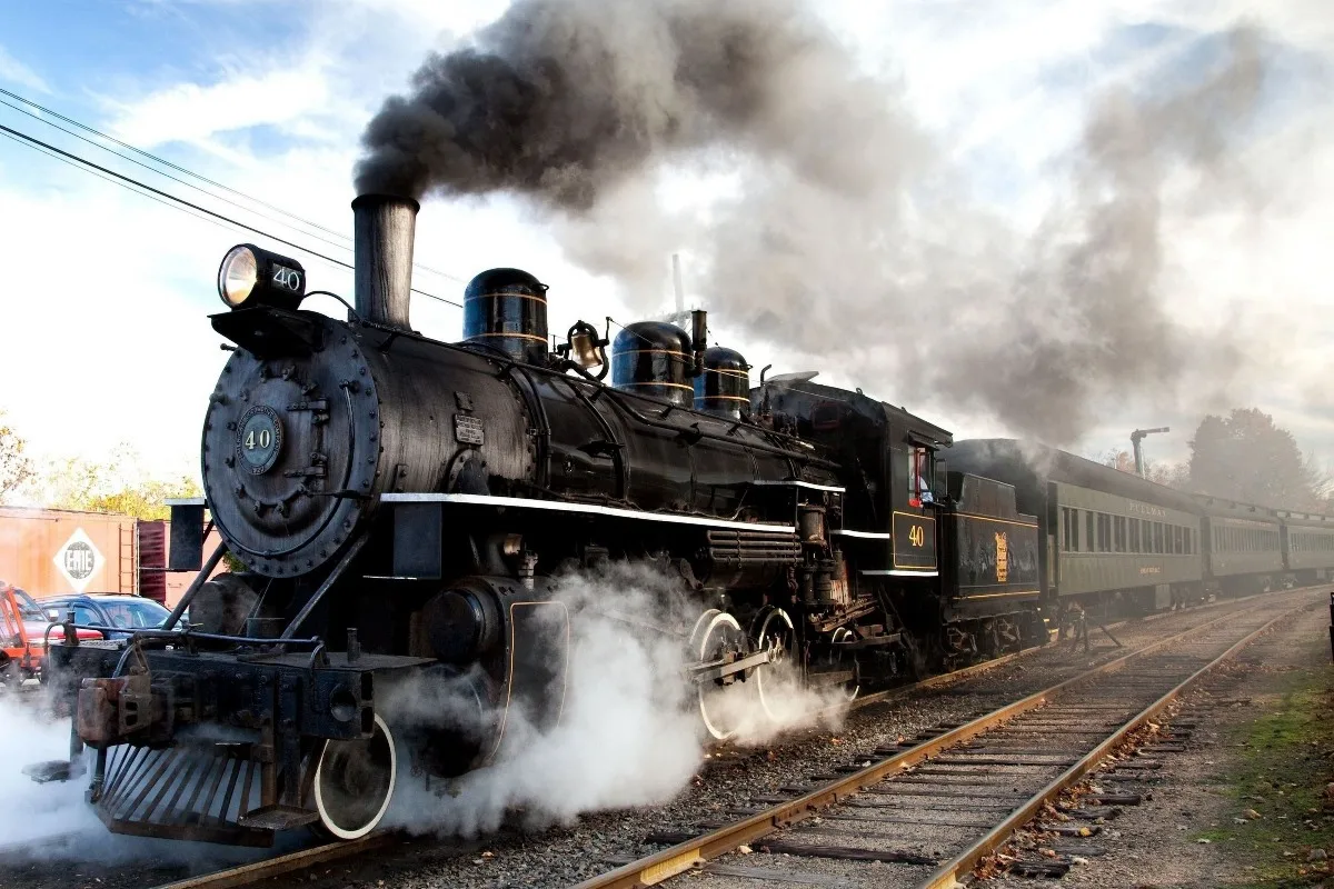 

canvas fabric poster steam locomotive track retro classic train THC072 wall decor room decoration home decor (frame available)