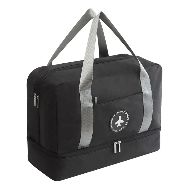 Мужская сухая и влажная сумка для багажа, дорожная сумка, Пляжная водонепроницаемая упаковка, кубики для женщин, для хранения купальников, сумка для выходных, фитнес-чемодан - Цвет: Черный