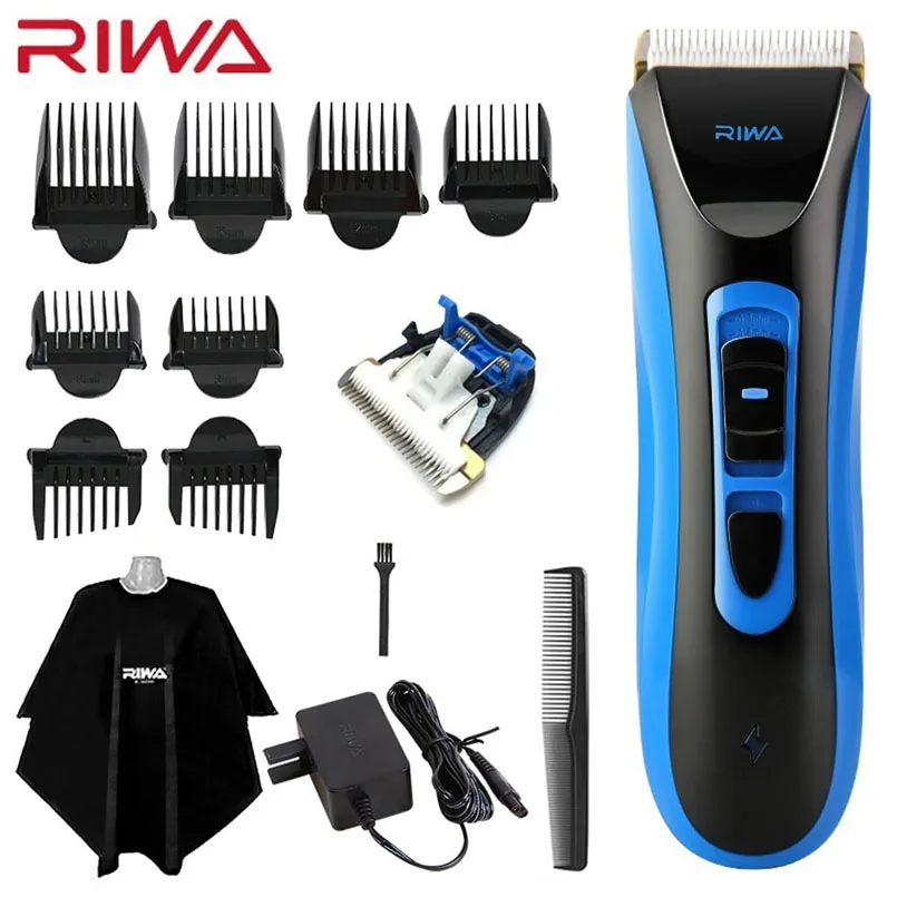 Clipper with Blade Riwa Профессиональная Беспроводная Машинка для стрижки волос щетка для шерсти набор влажный/сухой перезаряжаемый мужской триммер для удаления волос Машинка для стрижки RE-750A - Цвет: Clipper with Blade