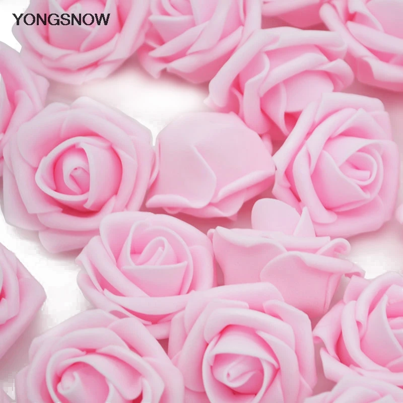 

30pcs/lot 4cm Rose Flowers DIY Handmade Wreath Artificial PE Foam Flower Head Scrapbooking Craft Fake Flowers Wedding Decoration