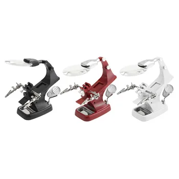 

3X/4.5X Helping Hand Soldering Welding Stand Magnifier LED With The 360 Degrees Rotatable Alligator Clip