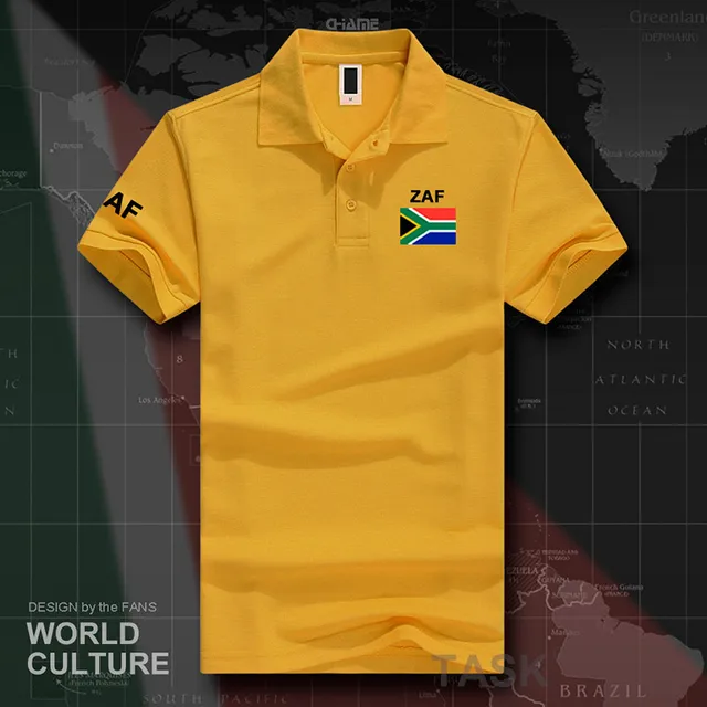 South Africa polo shirts men short sleeve white brands printed for