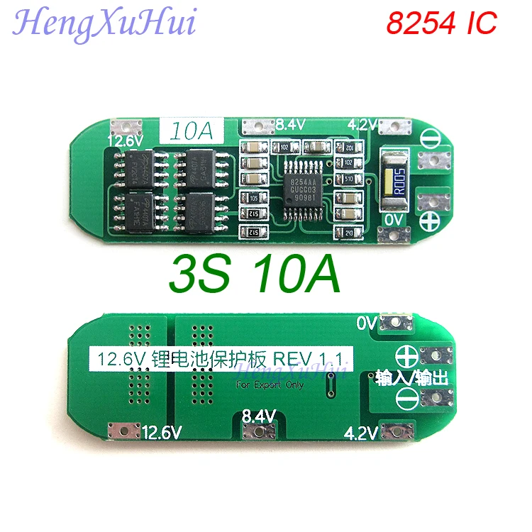 

3S 10A 8254IC Lithium Battery PCB Protection Board 12.6V