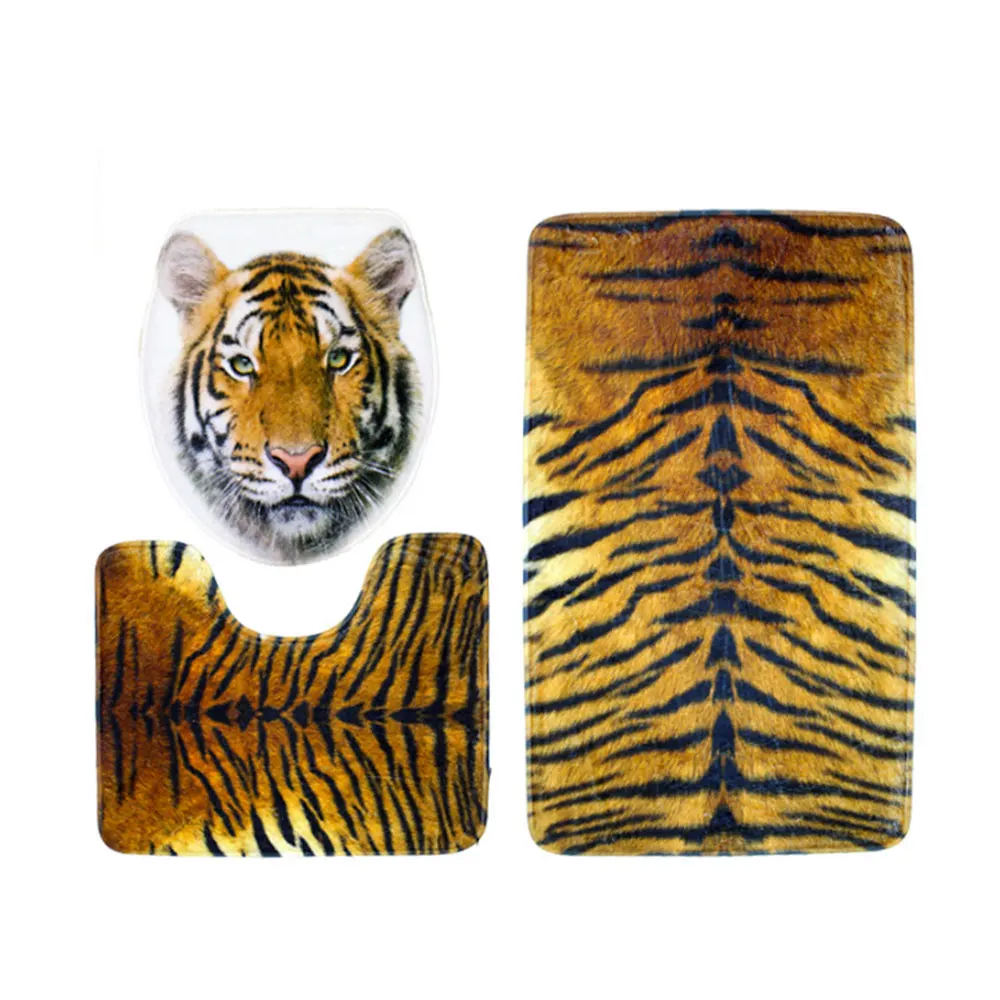 Online 3 teile satz Leopard Delphin Druck Bad Matte Fuß Matte Bad Wc Teppich Teppich Langlebig Dekoration Nicht Slip Trockenen Abdeckungen hause Liefert