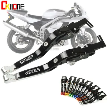 

New CNC Adjustable Folding Extendable Motorcycle Brake Clutch Levers For Triumph SPEED TRIPLE 2008-2010 2009 with logo