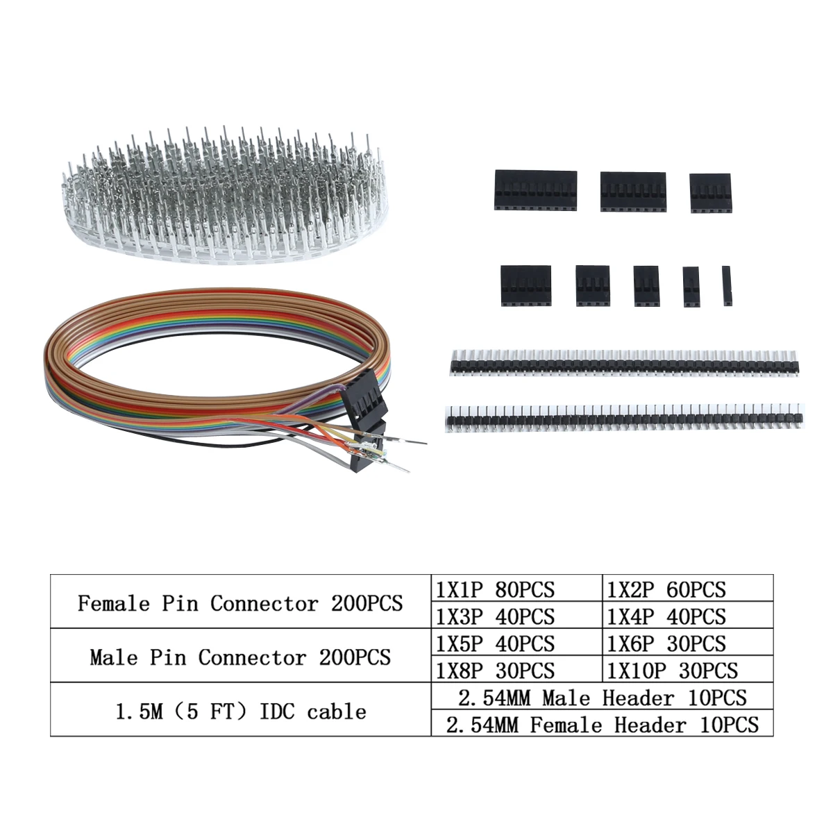 SN-28B dupont crimp tool 1550PCS 2.54mm Dupont Connector Kit PCB Headers Housing Male Female Pins IDC cable crimping pliers