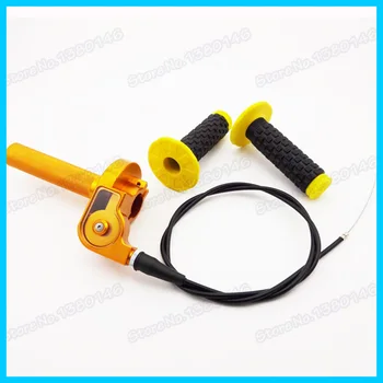 

Golden 1/4 Turn CNC Aluminum Twist Throttle Hand Handle Grip Cable Set For RM 80 125 250 Pit Dirt Bike Motorcycle Atv Scooter