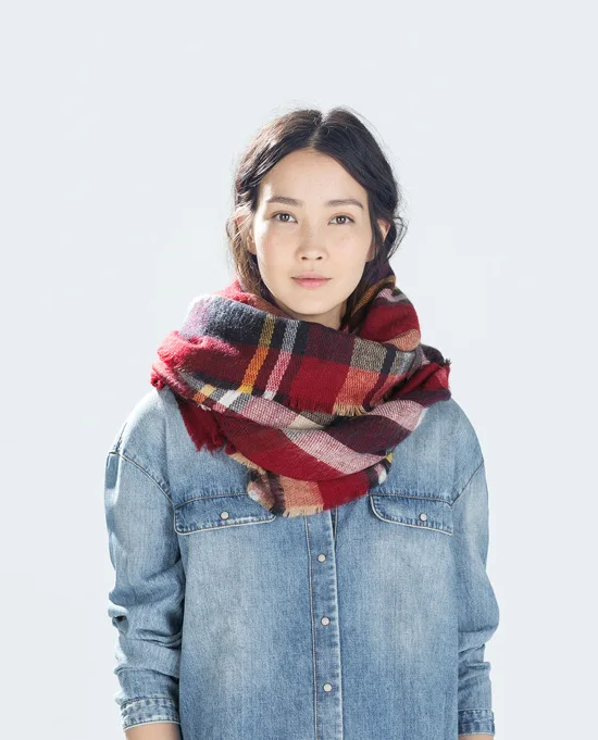 2016 Blanket Scarf Wrap font b Tartan b font Plaid Square Scarves Wholesale Cotton Blends Bandana