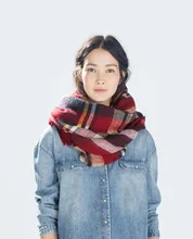 2016 Blanket Scarf Wrap font b Tartan b font Plaid Square Scarves Wholesale Cotton Blends Bandana