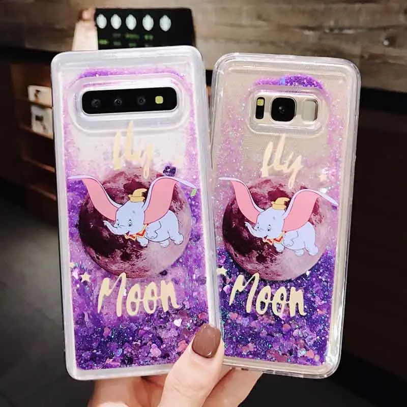 

Cartoon Elephant Dynamic Liquid Quicksand Case For Samsung Galaxy A50 A30 M20 M30 S8 S9 S10 Plus A6 A8 A9 A7 2018 J3 J5 J7 2017