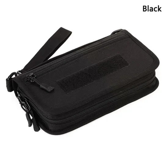 Мужская сумка на запястье, маленький кошелек, кошелек для мобильного телефона, кредитница, сумка для денег, военный штурмовой мужской нейлоновый удобный клатч, сумки MOLLE - Цвет: Black