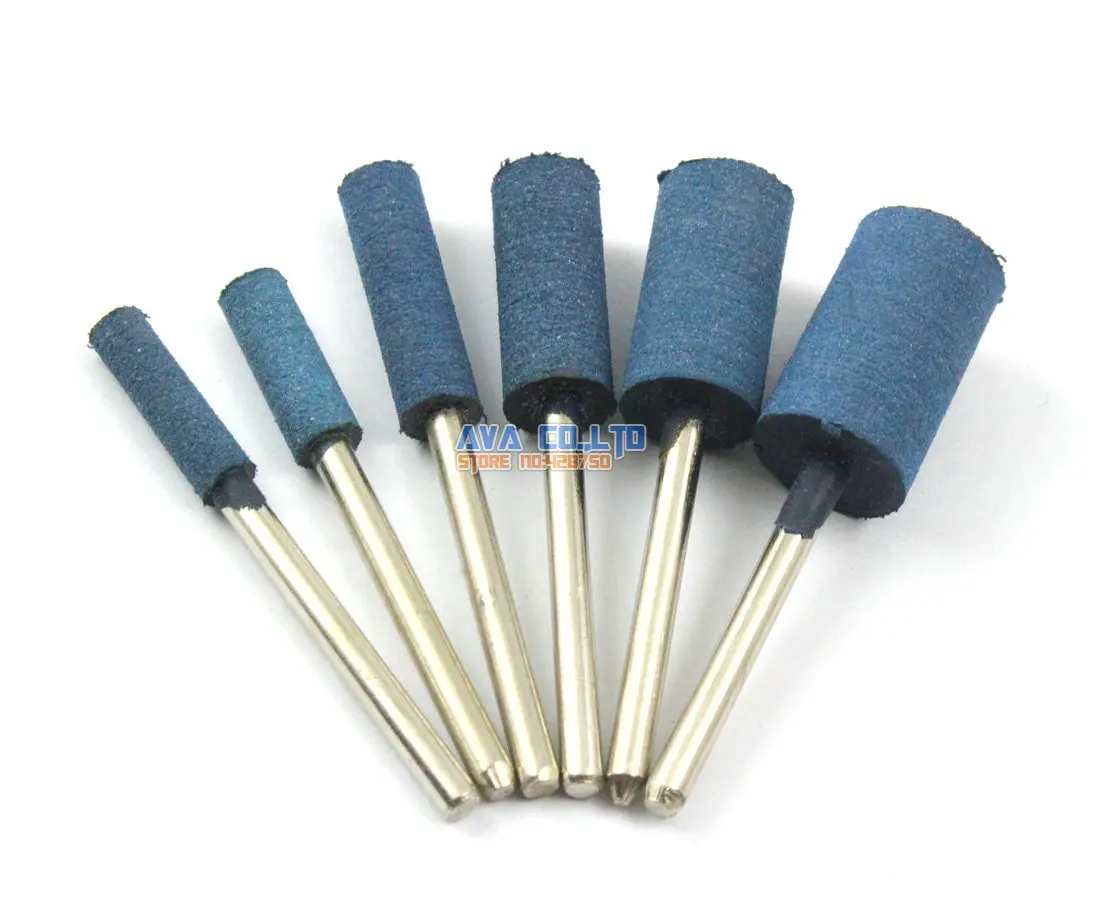 

24 Pieces Set Blue Barrel Mounted Rubber Polishing Point Grinding Bit 3mm Shank