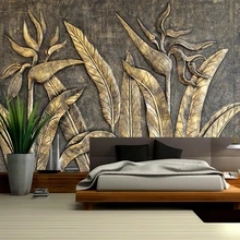 3D стереоскопический рельеф цветок птица настенная живопись пользовательских фото настенные Бумага кафе ресторан отеля Спальня Книги по искусству абстрактные цветочные росписи