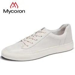 MYCORON зимняя Винтажная обувь для мужчин вырезка обувь высокого качества из воловьей кожи Высокие Ботинки Челси Сапоги Homme