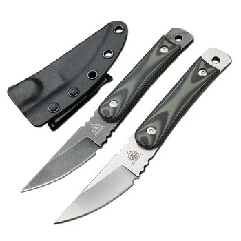 

DuoClang D2 Steel Small Scalpel Fixed Blade Knives Stone Wash Blade G10 Handle Tactical Utility Knife Tools
