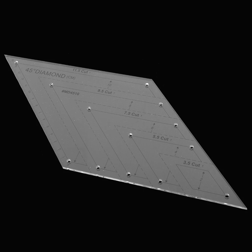 11.5 Cut 45 Degree Diamond Rhombus Template Quilting Ruler for DIY Sewing Crafts Patchwork Tools Equipment Sewing Tool Accessory