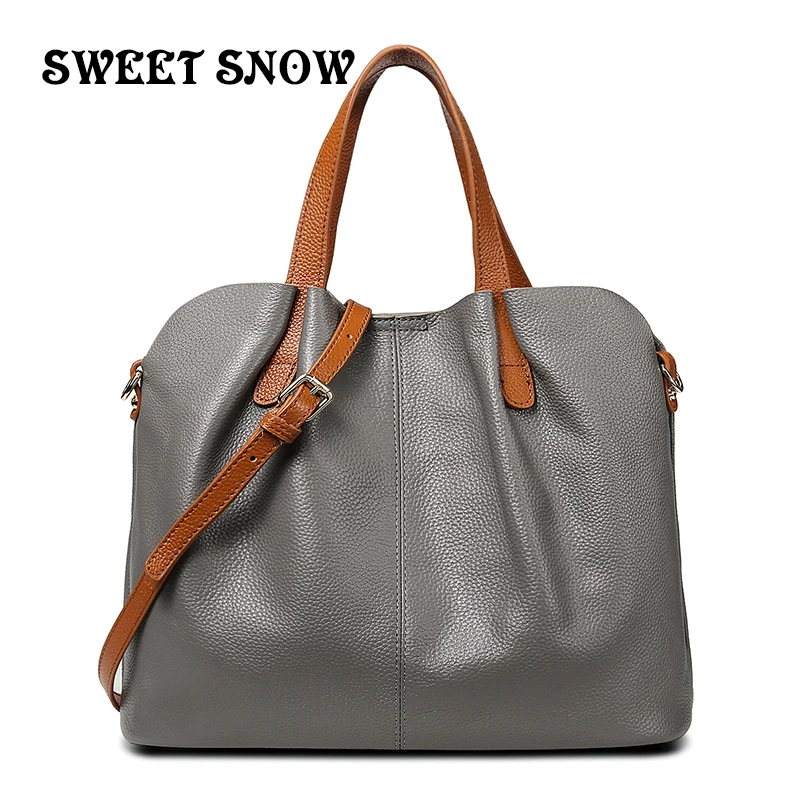 

Genuine Leather handbags head layer cowhide Real Leather women handbags fashion Portable shoulder messenger bags composite bags