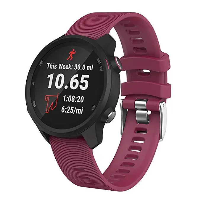 Спортивный ремешок для часов Garmin Forerunner мягкий силиконовый сменный 245 M /Vivoactive 3 Music