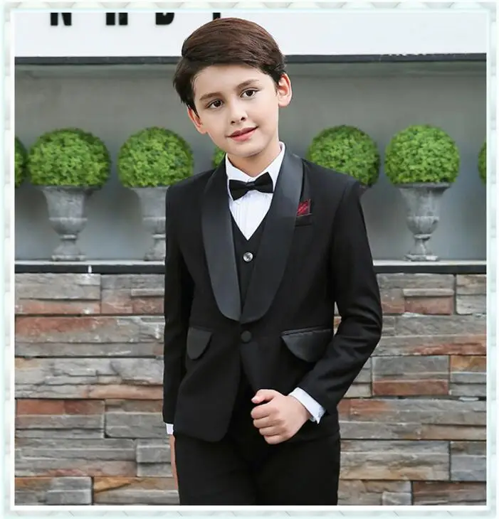 Boys Formal Suits for Weddings England Style Child Boy Black Party