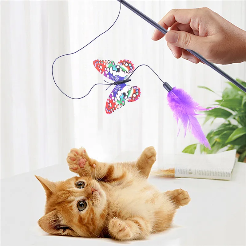 Cat toy Tease Cat Stick Pet Toys Butterfly Tease Sticks Intellectual