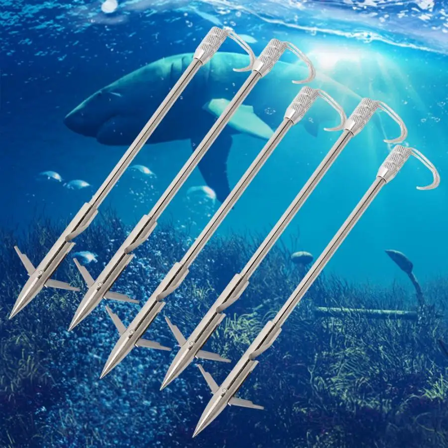 

5PCS Durable Stainless Steel Outdoor Bow Fishing Dart Arrowhead Slingshot Catapult Tips Hunting Fish For Fishing Tackle
