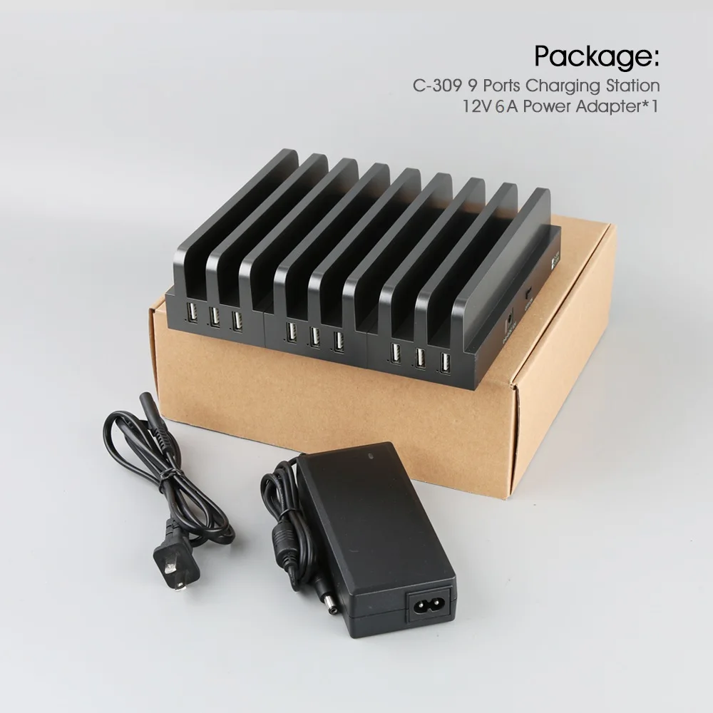 Sipolar 9 Порт USB Зарядное устройство Подставка док станция с 8 шт. зарядная слотов для