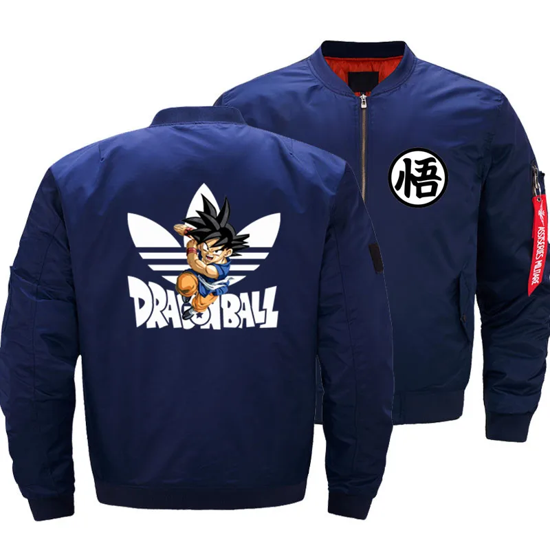 Men Bomber Jackets Dragon Ball Z Super Son Goku Cosplay Vegeta Flight Jacket Pilot Air Force ...