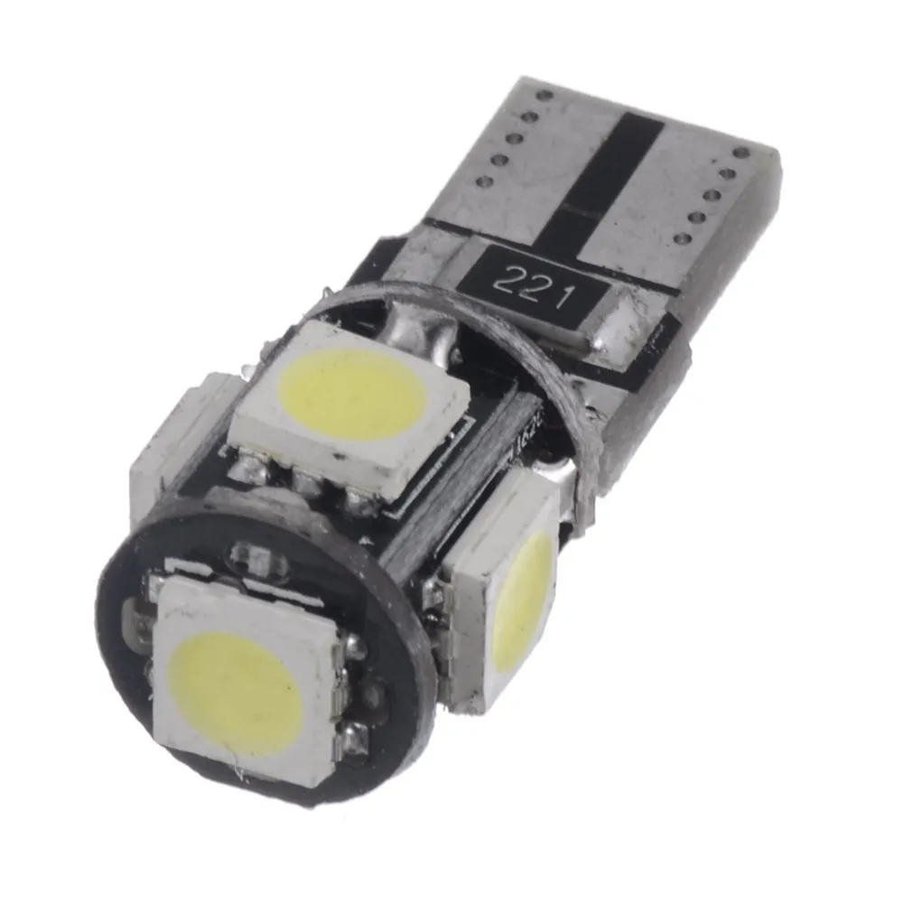10 шт. T10 5 SMD Canbus лампы габаритные фонари для автомобиля W5W 5050 светодиодный Вт без