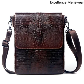 

Fashion Crocodile Pattern Mens Crossbody Bag Shoulder Recreational Men's Shoulder Bag Leather Backpack Retro Simple Men's Bag QQ