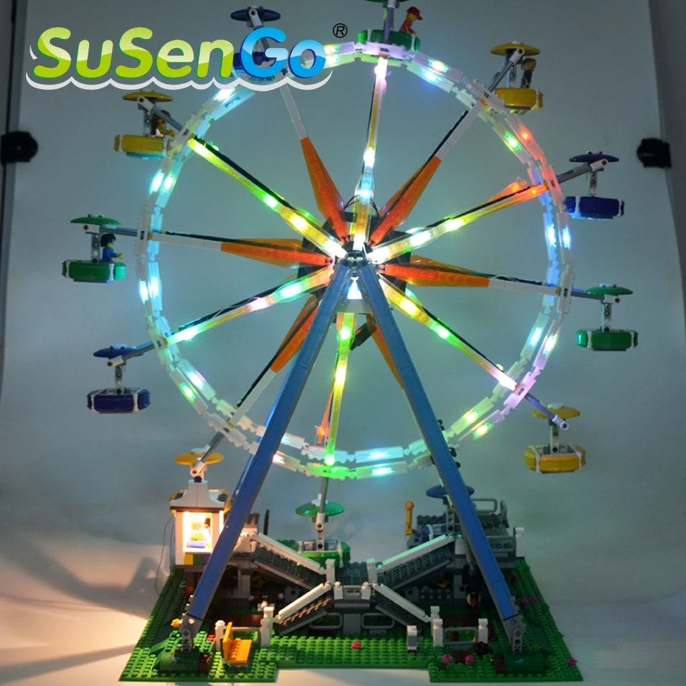 SuSenGo Light Blocks Up Kit For City Street Ferris Wheel Model Building Kits Marvel Model 10247