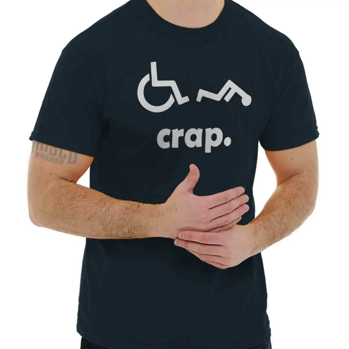 Fail Crap Handicap font b Wheelchair b font Fall Funny Shirt font b Disabled b font