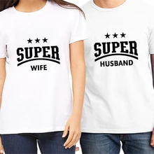 Newest t shirt for couples women t shirts super husband and wife couple clothes letter print t shirt brand tee shirts tops Newest t shirt for couples women t shirts super husband and wife couple clothes letter print t shirt brand tee shirts tops