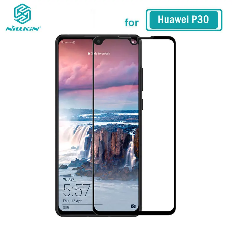 Закаленное стекло для Huawei P40 P30 Lite Nillkin CP + 2.5D полное клеевое Защитное экрана