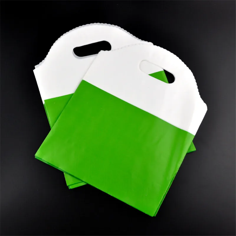 50pcs/lot Green Plastic Bag 25x29.5cm Recyclable Jewelry Clothing Gift