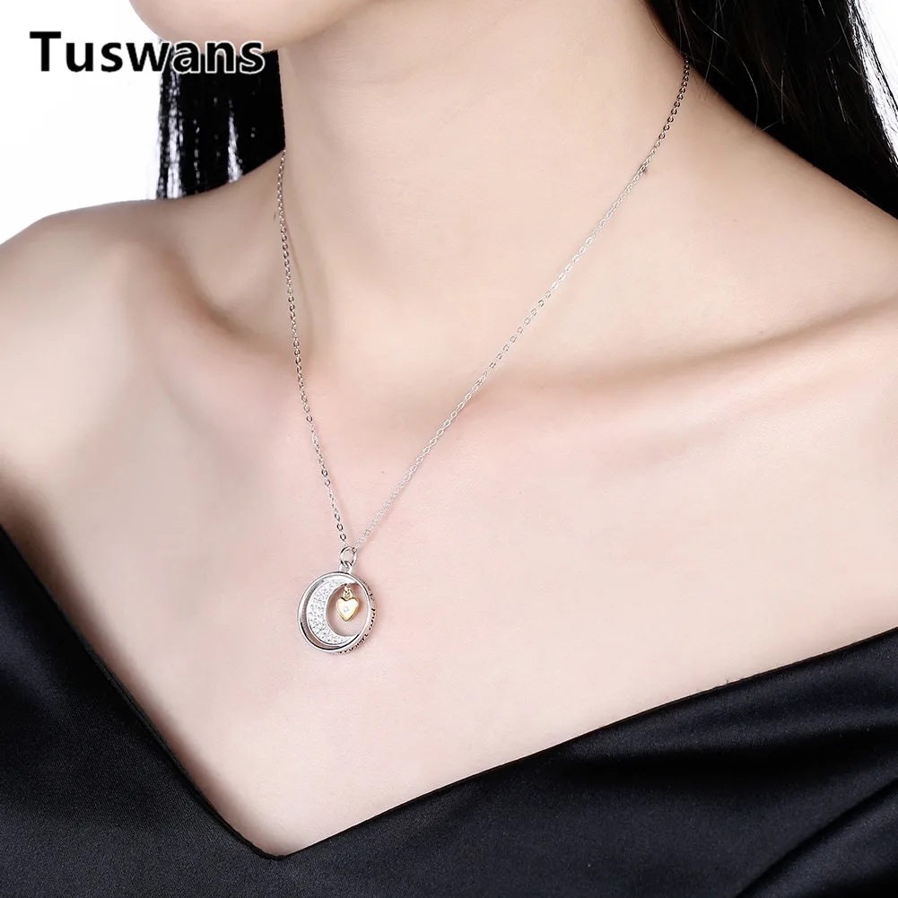Подвеска с надписью I Love You To The Moon and Back из стерлингового серебра S925 пробы колье