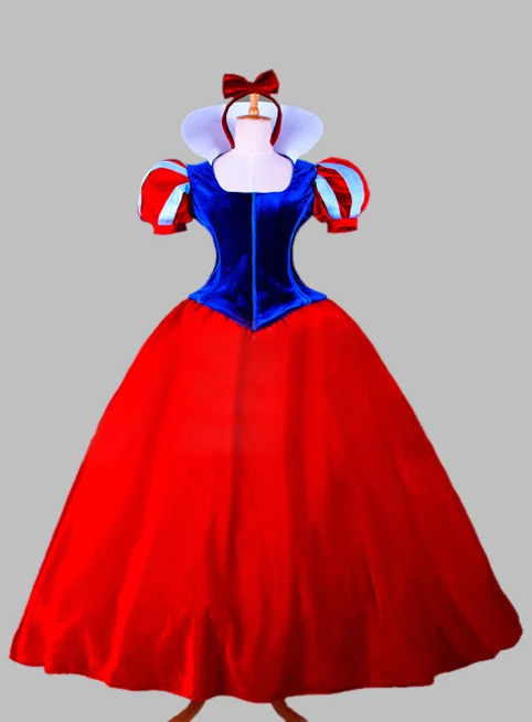 Cosplay Blue and Red Snow White Princess Adult Costume Dress Cosplay ...