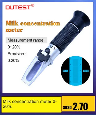 OUTEST по шкале Брикса рефрактометр, с функцией определения содержания сахара градусов метр сахарометр смазочно-охлаждающая жидкость плотность измеритель концентрации 0-90% диапазон по выбору