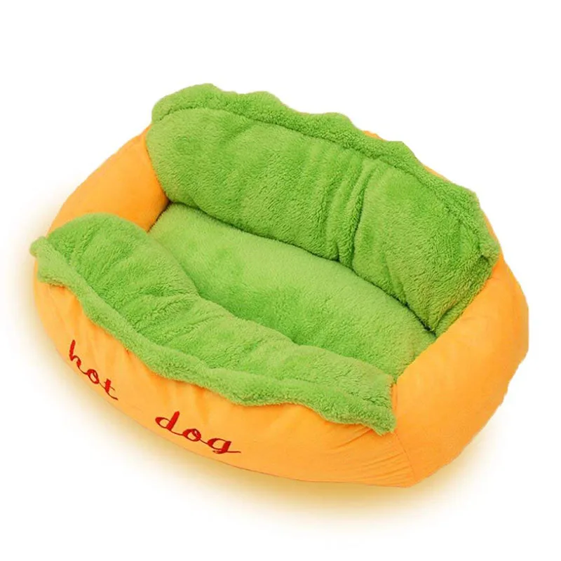 Хот-дог кровать большая собака лежак кровать питомник коврик из мягкого волокна Собака Щенок теплая мягкая кровать Дом продукт для собак и кошек