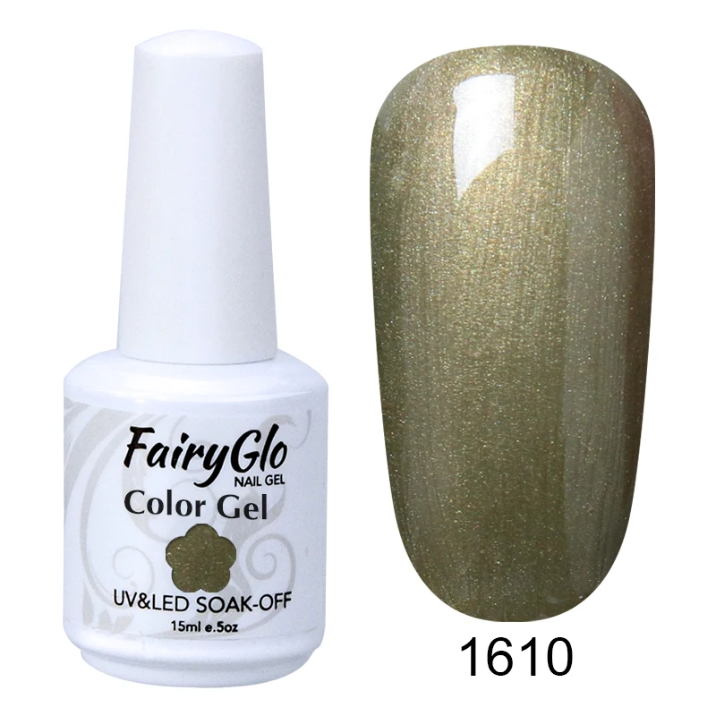 FairyGlo 15 мл Гель-лак для ногтей УФ-светодиодный гель-лампа для ногтей замачиваемый полуперманентный лак для ногтей гибридная краска геллак чернила - Цвет: G1610