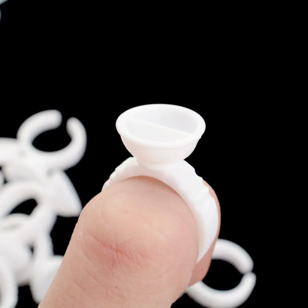 

100 x Disposable Glue Holder Ring Pallet For False Eyelash Extension Tattoo Pigment Adhesive Glue Holder Palette Tool
