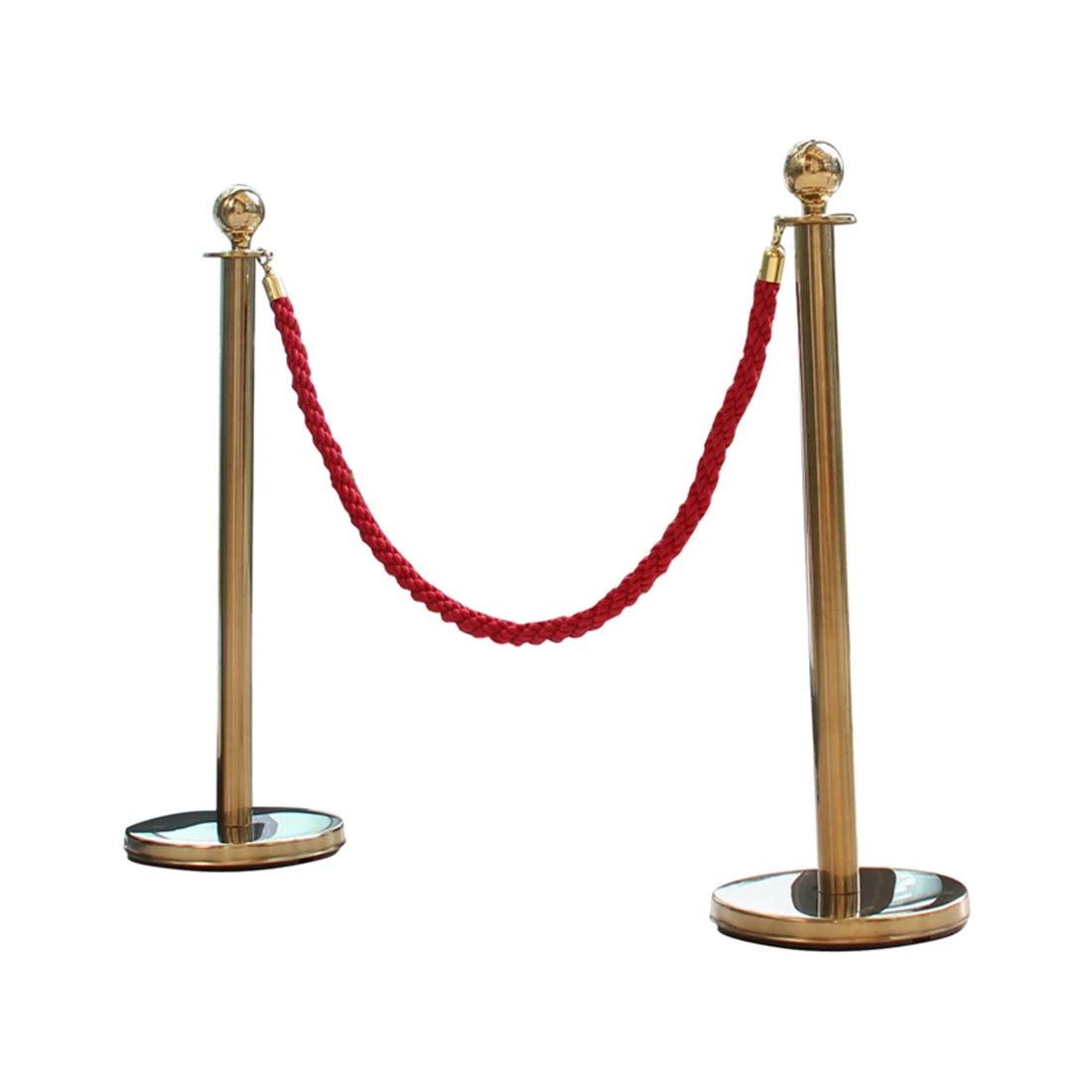 MOOL 2 X Brass Queue Barrier Posts Security Stanchion Rope Divider