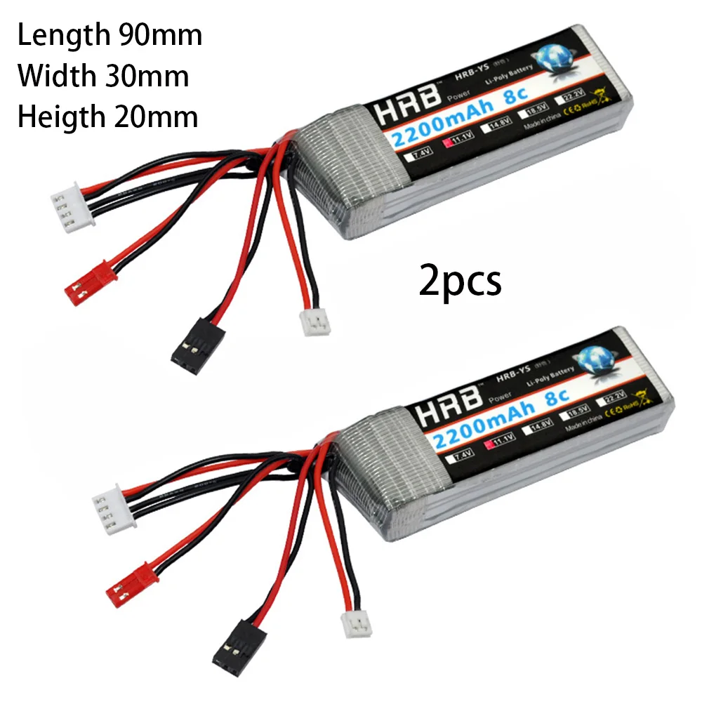 

2pcs HRB 3S RC Lipo Battery 11.1V 2200mAh 8C max 16C Akku Bateria For RC Transmitter Receiver