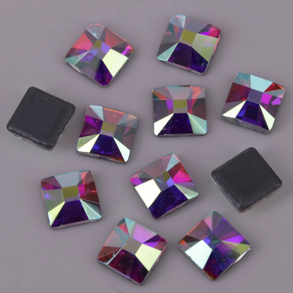 

Free Shipping! Lead Free 6mm Crystal AB Pyramid Iron On Crystal Stones / Flat Back Hotfix Rhinestones