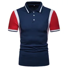 New Summer Polo Shirt Men Casual Patchwork Short Sleeve Polos Men Slim Fit Polo homme para hombre men polo shirt Casual